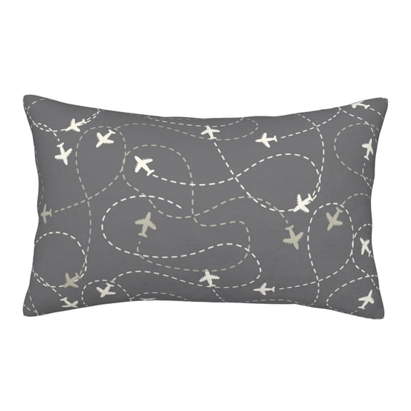 Rateoe Airplane Routes Around The World Pattern Pillow Covers with Invisible Zipper(Pillows are not Included) Standard Pillowcases-20"x30"