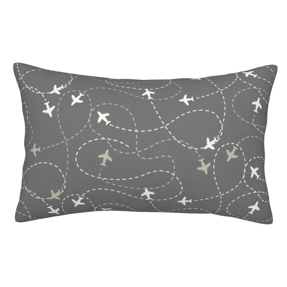 Rateoe Airplane Routes Around The World Pattern Decorative Pillow Case,Throw Pillow Covers,Plush Pillow Cover,Soft Pillow Case,Velvet Pillow Case-14"x20"