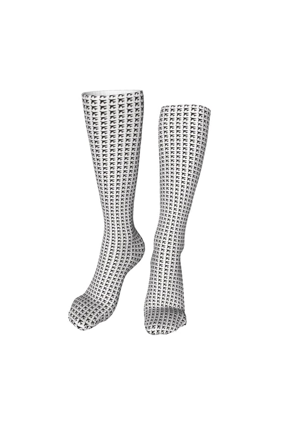 Airplane print Women's Men's Novelty 20in Crew Socks Cotton Socks Knee High Socks for Walking,Running,Nurses,Pregnancy-One Size
