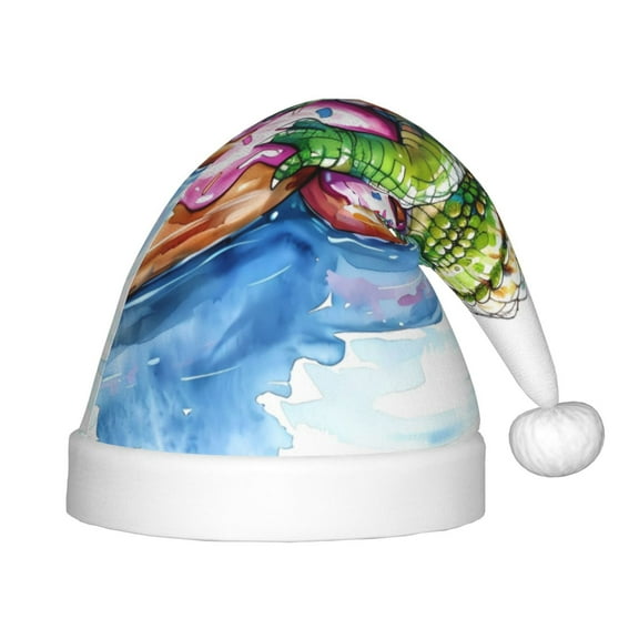 Rateoe Alligator Donut Pool Float Santa Hat Confortable Christmas Hat for Christmas Party Favors Fit for Kids