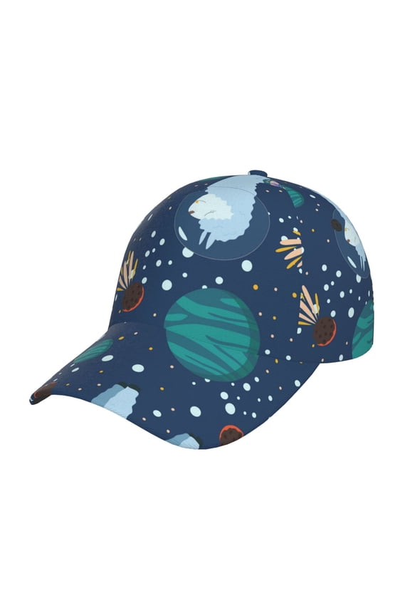 Alpaca Astronaut in Space Pattern Baseball Cap Outdoor Cap Mountain Dad Hat - Unstructured Soft Cotton Cap-Adjustable UV Protection Cap
