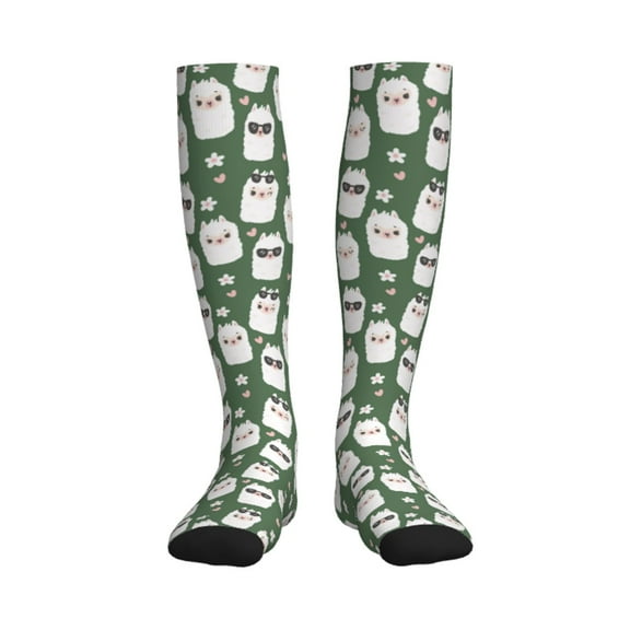 Rateoe Alpaca Faces Compression Socks for Women and Men 20-30mmHg-Circulation Support Socks Knee High Nurse Pregnant Running Medical and Travel Athletic