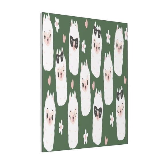Rateoe Alpaca Faces Pattern Decorative Picture – Unique Modern Wall Art, Ready-to-Hang Canvas Print for Home (Vertical)