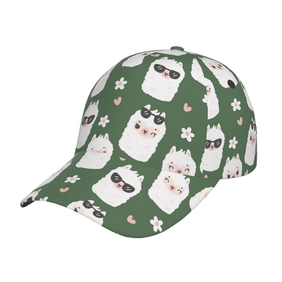 Rateoe Alpaca Faces Pattern Men’s Baseball Cap – Adjustable Curved Brim Hat, Soft Cotton Sports Cap for Outdoor, Casual, and Everyday Wear, Comfortable & Breathable