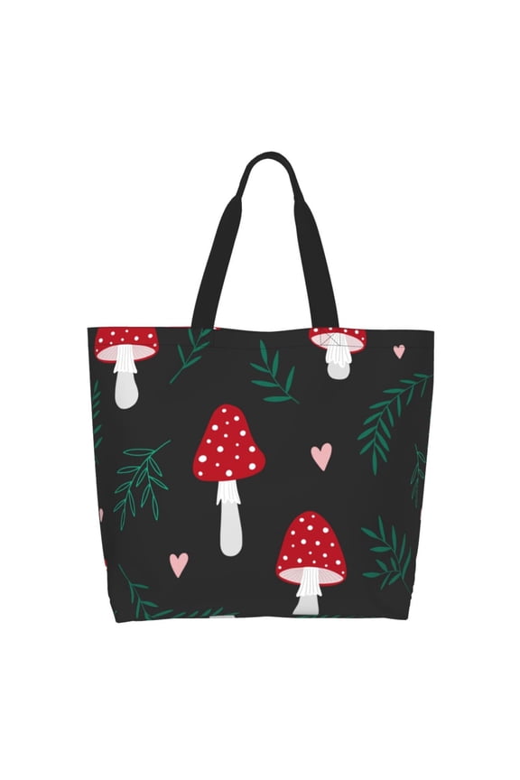 Amanita Mushroom Tote Bag - Waterproof Lightweight Handbags Travel Shoulder Bag for Hiking Yoga Gym Swimming Travel Beach