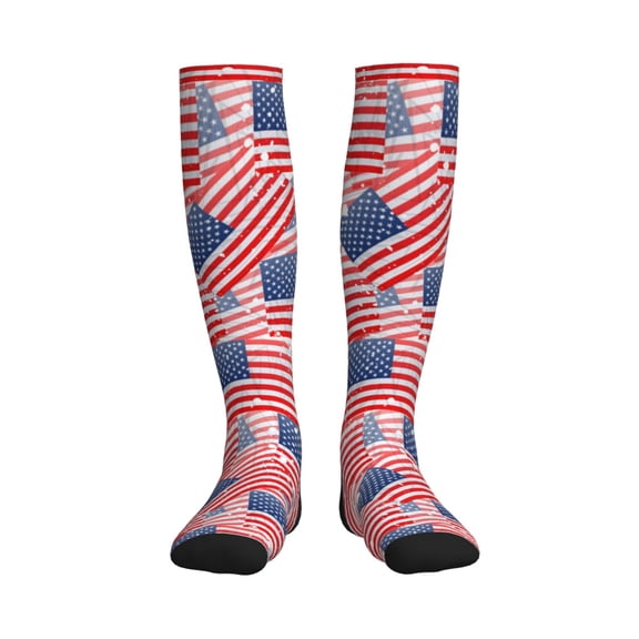 Rateoe America Flags Compression Socks for Women and Men 20-30mmHg-Circulation Support Socks Knee High Nurse Pregnant Running Medical and Travel Athletic