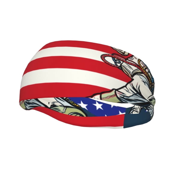 Rateoe American Astronaut Runs Forward Pattern Sports Headbands ,Moisture Wicking Workout Headband, Sweatband Headbands for Running,Cycling,Yoga,Hairband for Women and Men