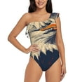 thumbnail image 1 of Rateoe American Bald Eagle A Pattern Women One Piece Swimsuits Tummy Control One Shoulder Bathing Suits Ruffle Swimwear-Medium, 1 of 6