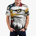 thumbnail image 1 of Rateoe American Bald Eagle Pattern Men's Short Sleeve Polo Shirts, Golf Polo Shirts Short Sleeve Performance Moisture Wicking Dry-XX-Large, 1 of 6