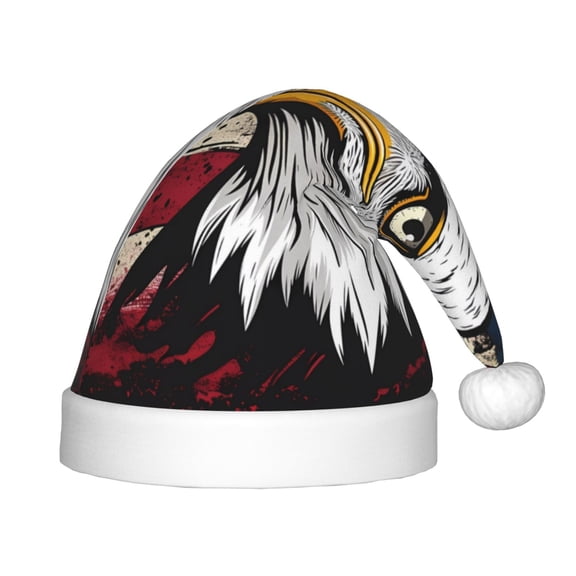 Rateoe American Bald Eagle Santa Hat Confortable Christmas Hat for Christmas Party Favors Fit for Kids