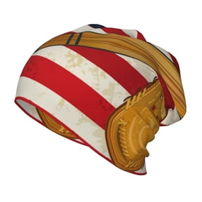 Rateoe American Flag And Baseball Kids Beanie Warm Knit Beanie Hats Boys Girls Winter Hat Soft Slouchy Hats for Kids