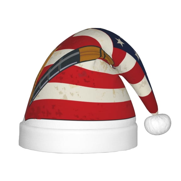 Rateoe American Flag And Baseball Santa Hat Confortable Christmas Hat for Christmas Party Favors Fit for Kids
