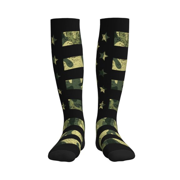 Rateoe American Flag Camo Compression Socks for Women and Men 20-30mmHg-Circulation Support Socks Knee High Nurse Pregnant Running Medical and Travel Athletic