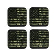 thumbnail image 1 of Rateoe American Flag Camo Drawing Drink Coasters Set of 4 Leather Coasters Spill Protection for Table Desk,Durable and Non Slip Leather Coaster ,4 Inches Drink Mats-Square, 1 of 6