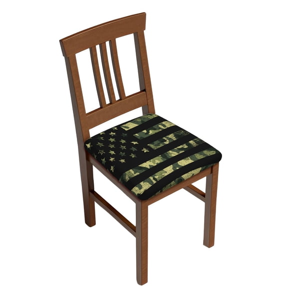 Rateoe American Flag Camo Pattern Square Couch Cushion Covers, Sofa Furniture Protector Slipcover with Bottom Tie rope, Soft Non-Slip Non-Wrinkle Non-Sticky-Four Pieces