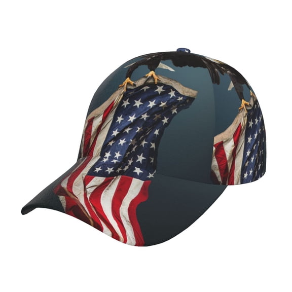 Rateoe American Flag Pattern Men’s Baseball Cap – Adjustable Curved Brim Hat, Soft Cotton Sports Cap for Outdoor, Casual, and Everyday Wear, Comfortable & Breathable