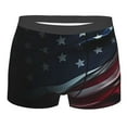 thumbnail image 1 of Rateoe American Flag Waving Print Mens Boxer Briefs Poly Spandex Performance Boxer Briefs Underwear Hem Boxer Briefs - XX-Large, 1 of 8
