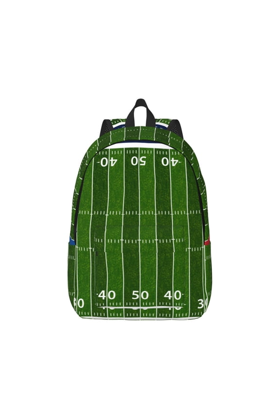American Football Field Pattern Canvas College Laptop Backpack,Travel Daypack,Durable Rucksack Travel Notebook Bag School Backpack Book Bag for Men Women-Small