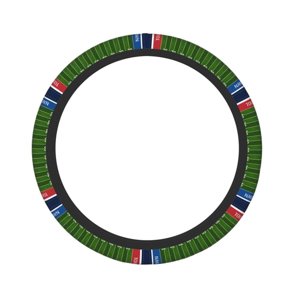 Rateoe American Football Field Pattern Elastic Stretch Steering Wheel Cover, Universal 15 inch, Microfiber Breathable , Anti-Slip, Odorless, Easy Carry