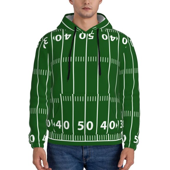 Rateoe American Football Field1 Pattern Mens Hoodie, Pullover Hooded Sweatshirt, Kangaroo Pocket Hoodie Ideal for Daily Wear, Travel and Home-3X-Large