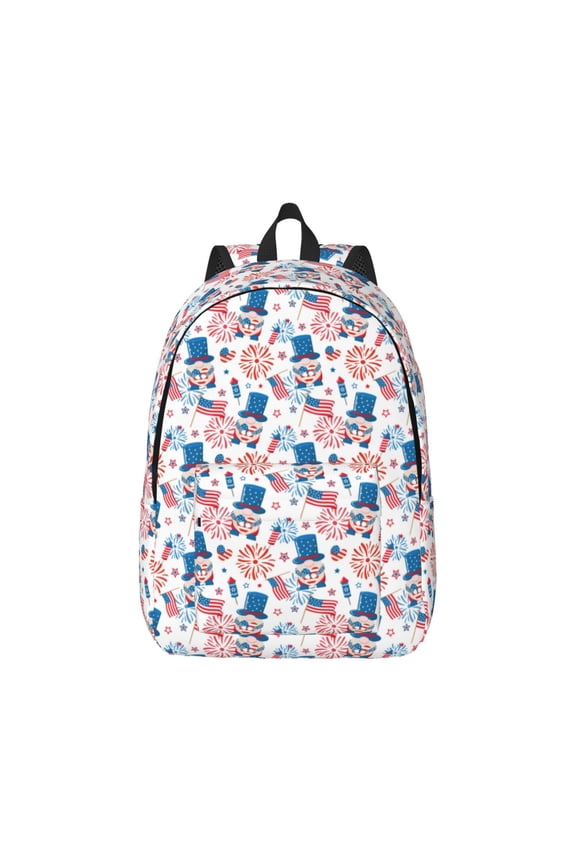 American Gnomes Pattern Canvas College Laptop Backpack,Travel Daypack,Durable Rucksack Travel Notebook Bag School Backpack Book Bag for Men Women-Small