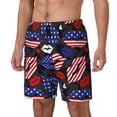 thumbnail image 1 of Rateoe American With Lips Pattern Men’s Swim Shorts with Compression Liner – Double-Layered Quick-Dry Swimwear, Comfortable & Stretchy Beach Shorts-Small, 1 of 6