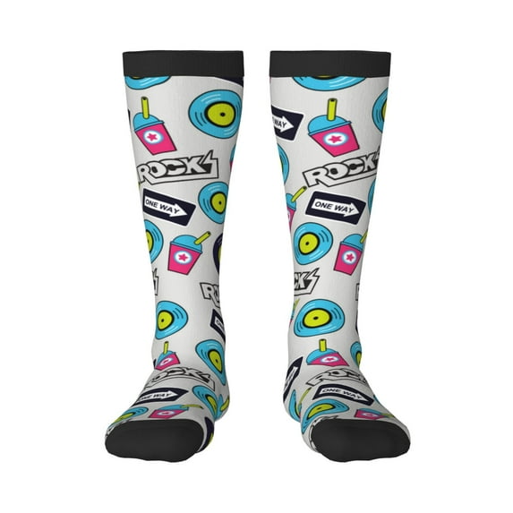 Rateoe American Musical Pattern Women’s Knee High Crew Socks,Trouser Socks Comfortable, Breathable, Moisture-Wicking and Soft