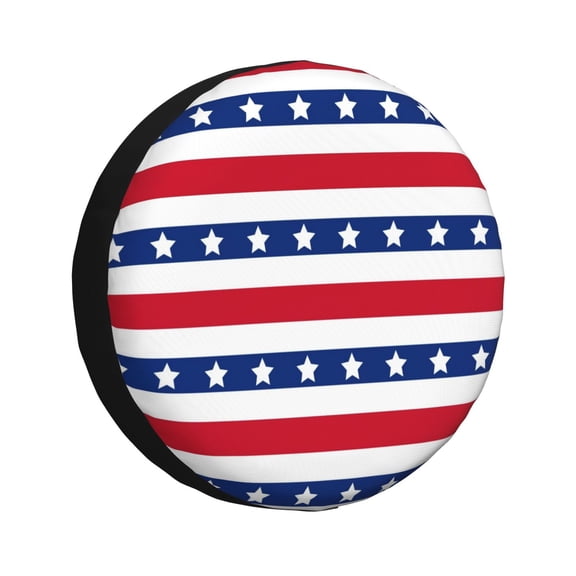 Rateoe American Patriotic Stars And Stripes Pattern Tire Cover Wheel Protectors Weatherproof Wheel Covers Universal Fit for Trailer Rv SUV Truck Camper Travel Trailers Accessories-15 inch
