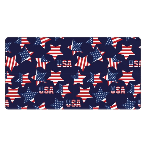 Rateoe American Stars Print Mouse Pad - Extended Large Gaming Mousepad,Non-Slip Stitched Edge,16x29.5 Inch