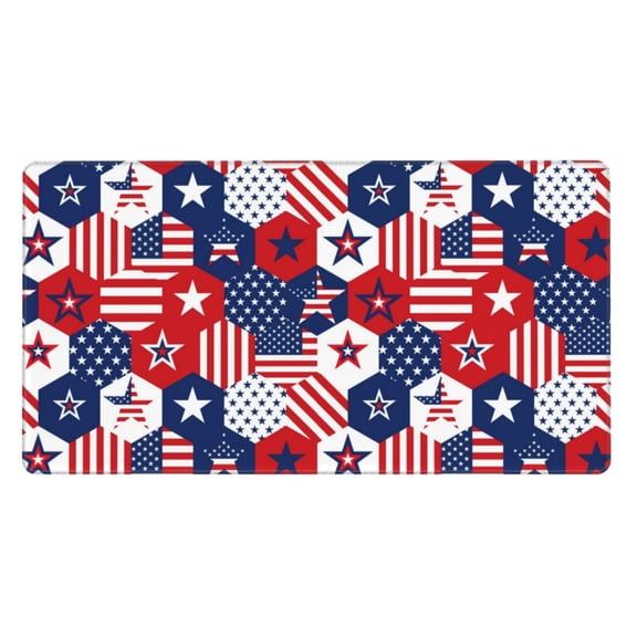 Rateoe American Stars2 Print Mouse Pad - Extended Large Gaming Mousepad,Non-Slip Stitched Edge,16x29.5 Inch