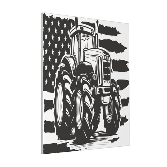 Rateoe American Tractor Pattern Decorative Picture – Unique Modern Wall Art, Ready-to-Hang Canvas Print for Home (Vertical)