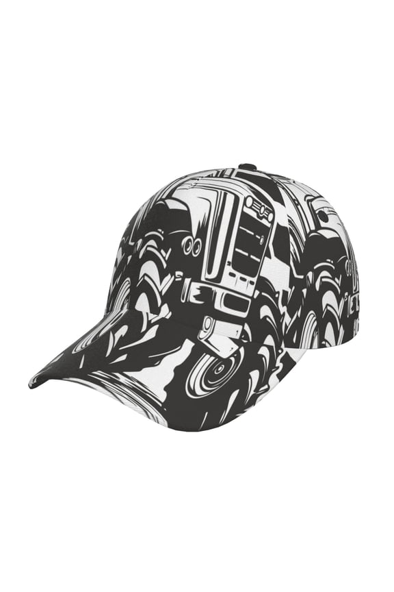 American Tractor Pattern Mens Baseball Cap  Adjustable Curved Brim Hat, Soft Cotton Sports Cap for Outdoor, Casual, and Everyday Wear, Comfortable & Breathable