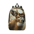 thumbnail image 1 of Rateoe American Wildlife Deer Forest Pattern Canvas College Laptop Backpack,Travel Daypack,Durable Rucksack Travel Notebook Bag School Backpack Book Bag for Men Women-Small, 1 of 7
