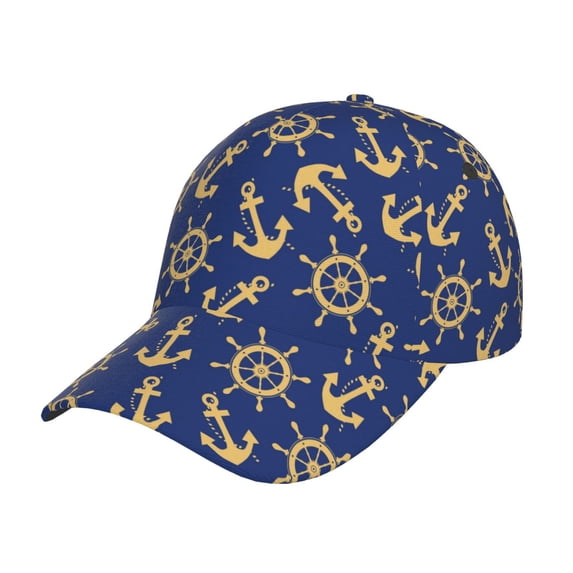 Rateoe Anchors and Nautical Pattern Baseball Cap Outdoor Cap Mountain Dad Hat - Unstructured Soft Cotton Cap-Adjustable UV Protection Cap