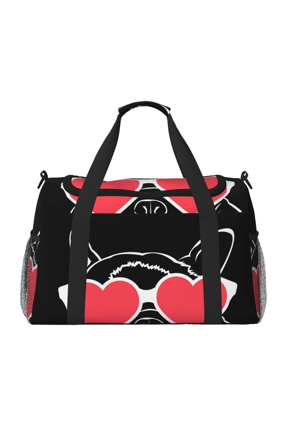 Animal Bulldog French Pattern Gym Bag for Women, Duffle Bag for Travel with Wet Pocket, Carry on Weekender Bags for Women, Water Resistant Travel Bag Duffel Bag