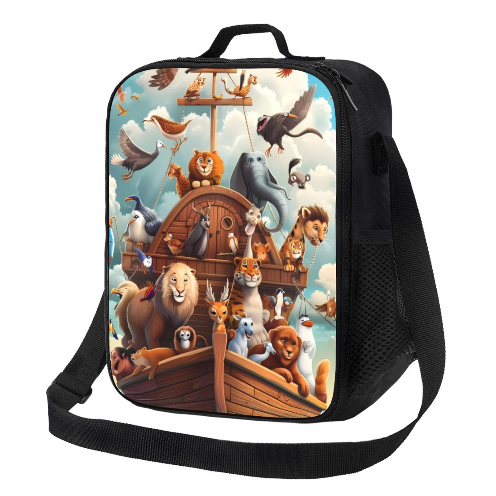 Rateoe Animal Filled Noahs Ark Lunch Bag Reusable Lunch Box with Shoulder Straps for Men Women Insulated Portable Lunchbox for adults Suitable for School Work Picnic