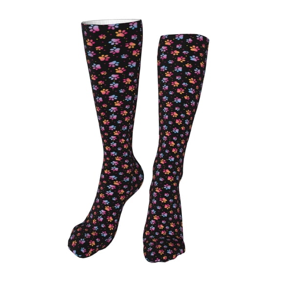 Rateoe Animal Paw 1 print Women's Men's Novelty 20in Crew Socks Cotton Socks Knee High Socks for Walking,Running,Nurses,Pregnancy-One Size
