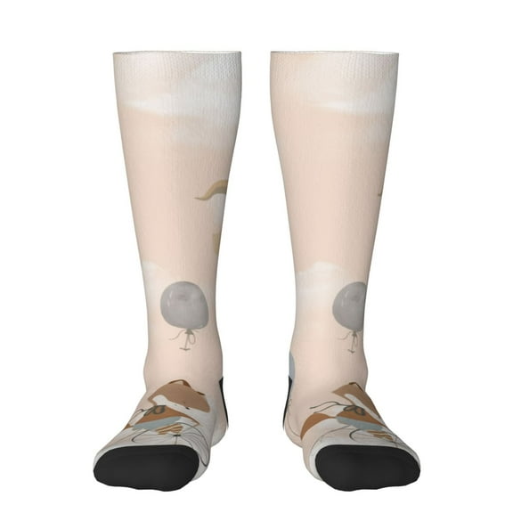 Rateoe Animals Riding Across The Sky1 Pattern Women’s Knee High Crew Socks,Trouser Socks Comfortable, Breathable, Moisture-Wicking and Soft
