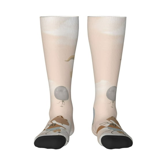 Rateoe Animals Riding Across The Sky1 Pattern Women’s Knee High Crew Socks,Trouser Socks Comfortable, Breathable, Moisture-Wicking and Soft