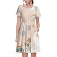 thumbnail image 1 of Rateoe Animals Riding Across The Sky1 Pattern Women’s Short Sleeve Dress – Casual Elegant Summer A-Line Dress for Everyday Wear, 1 of 6