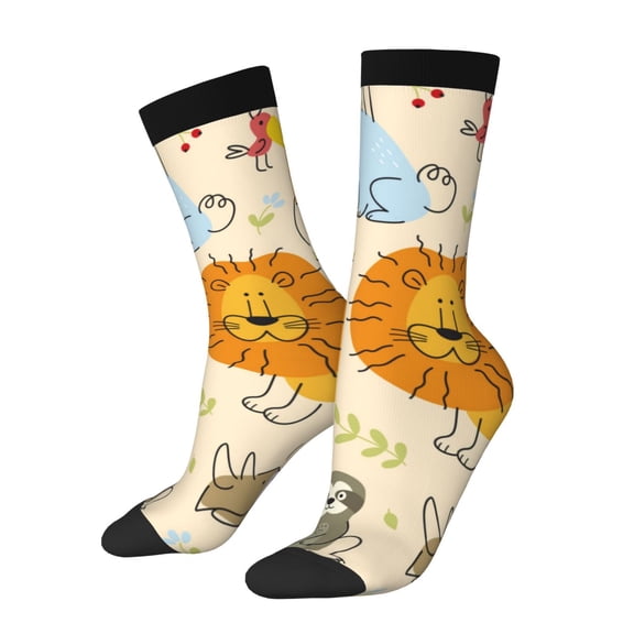 Rateoe Animals for Women Casual Calf Socks - Cute Crew Socks - Thin Soft Above Ankle Socks Size 5-11