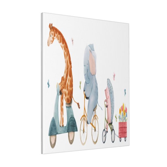 Rateoe Animals in Transport Pattern Decorative Picture – Unique Modern Wall Art, Ready-to-Hang Canvas Print for Home (Vertical)