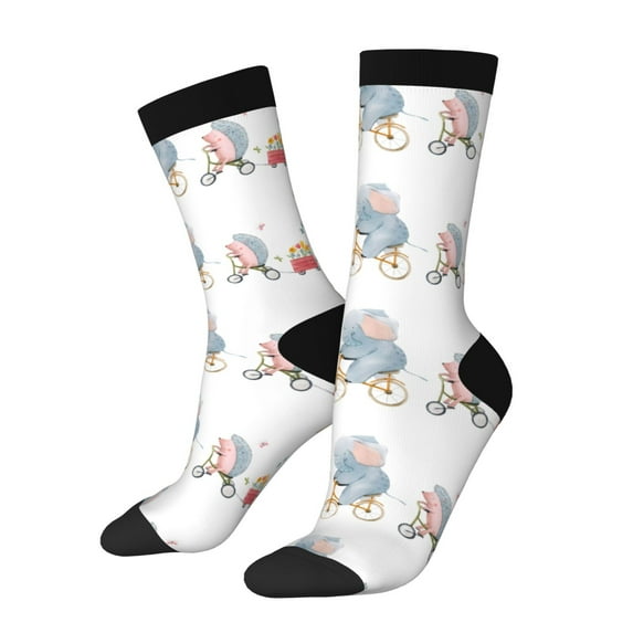 Rateoe Animals in Transport for Women Casual Calf Socks - Cute Crew Socks - Thin Soft Above Ankle Socks Size 5-11