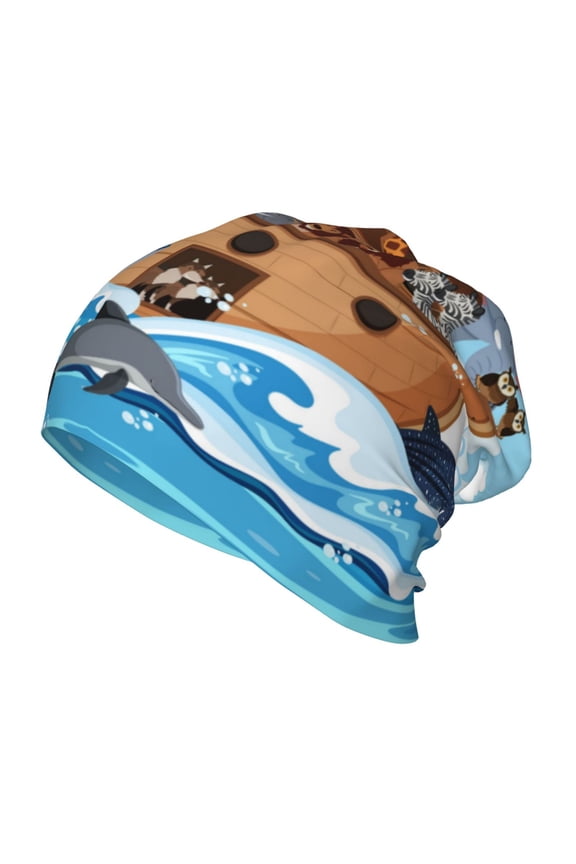 Animals on Noah's Ark Kids Beanie Warm Knit Beanie Hats Boys Girls Winter Hat Soft Slouchy Hats for Kids
