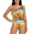 thumbnail image 1 of Rateoe Animals on Noah's Ark1 Pattern Women One Piece Swimsuits Tummy Control One Shoulder Bathing Suits Ruffle Swimwear-Medium, 1 of 6