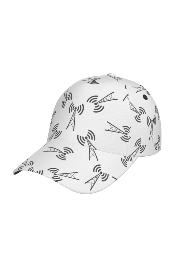 Antenna Icon Pattern Baseball Cap Outdoor Cap Mountain Dad Hat - Unstructured Soft Cotton Cap-Adjustable UV Protection Cap