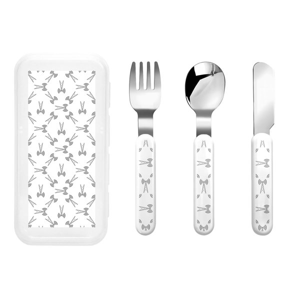 Rateoe Antenna Icon for Stainless Steel Kids Silverware Set - Child and Toddler Safe Flatware - Children's Knife, Fork And Spoon Set