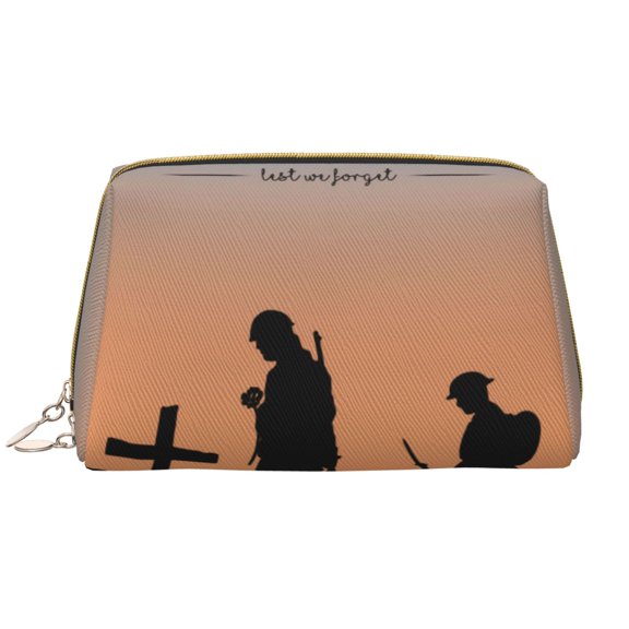 Rateoe Anzac Day for Travel Makeup Bag,Large Capacity Cosmetic Bags for Women,Waterproof Portable Pouch Open Flat Toiletry Bag Make up Organizer