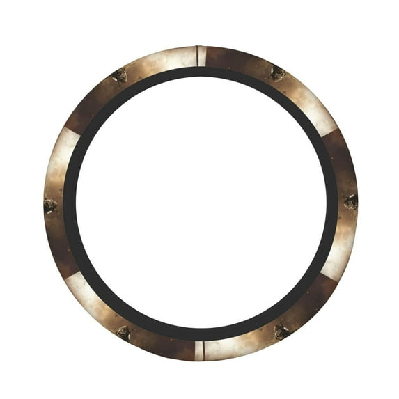 Rateoe Apocalyptic Skull Soldier Pattern Elastic Stretch Steering Wheel Cover, Universal 15 inch, Microfiber Breathable , Anti-Slip, Odorless, Easy Carry