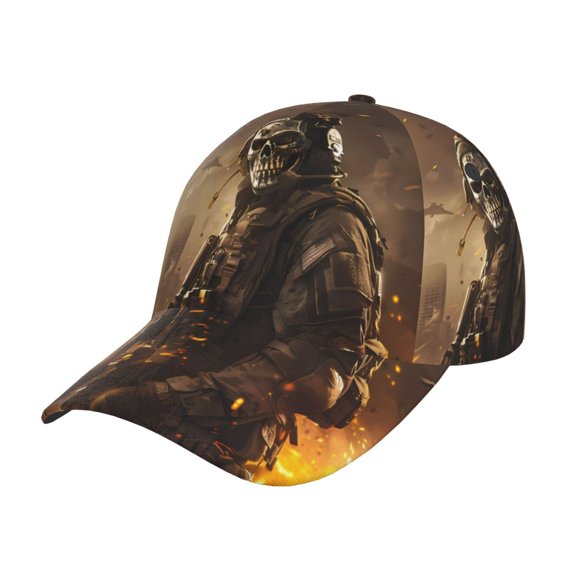 Rateoe Apocalyptic Skull Soldier Pattern Mens Baseball Cap  Adjustable Curved Brim Hat, Soft Cotton Sports Cap for Outdoor, Casual, and Everyday Wear, Comfortable & Breathable